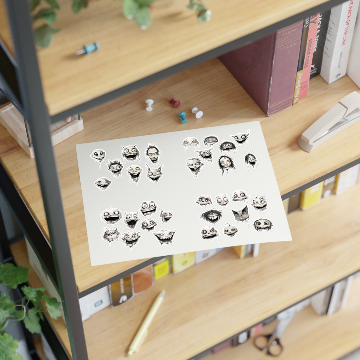 Monster Head Sticker Sheets