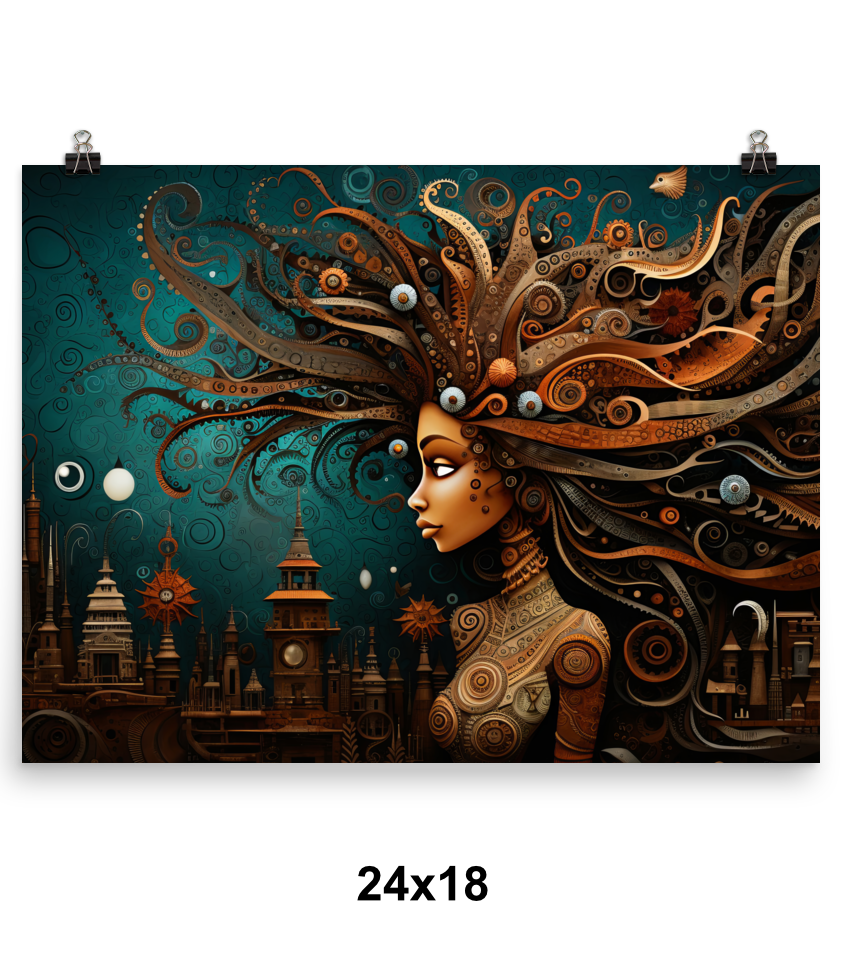 Aboriginal Mermaid Poster 24x18