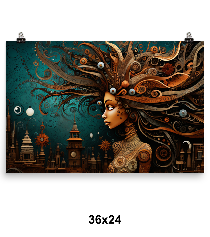 Aboriginal Mermaid Poster 36x24