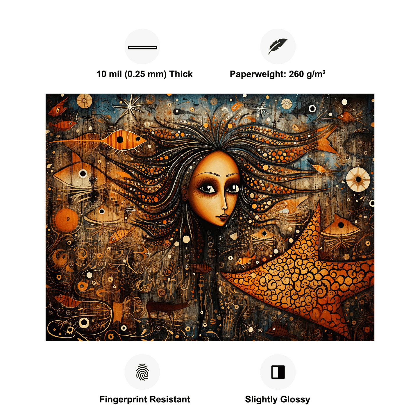 Young Australian Aboriginal Mermaid Poster