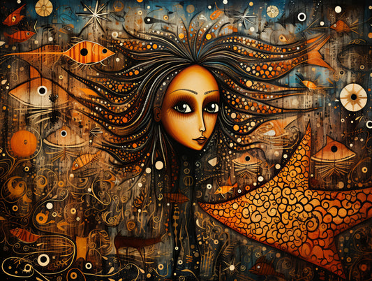 Young Australian Aboriginal Mermaid Poster