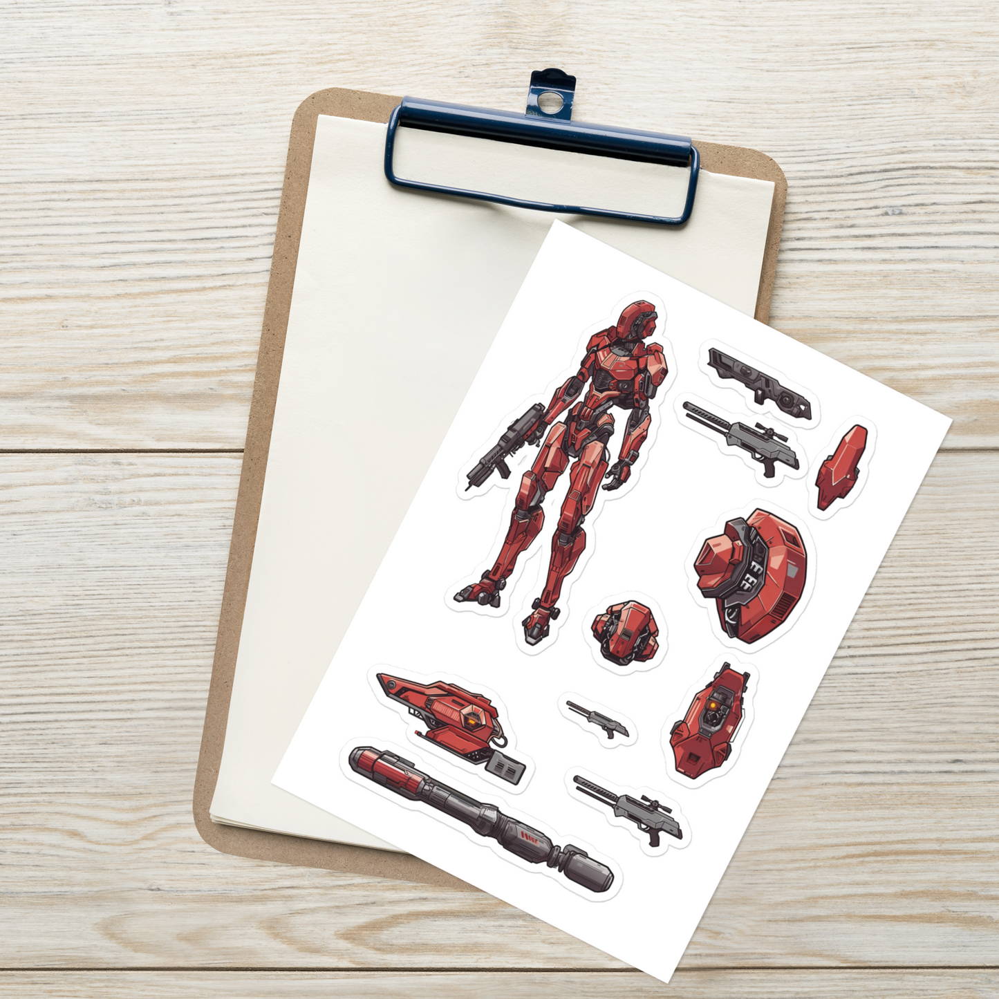 Mech Red Sticker Sheet