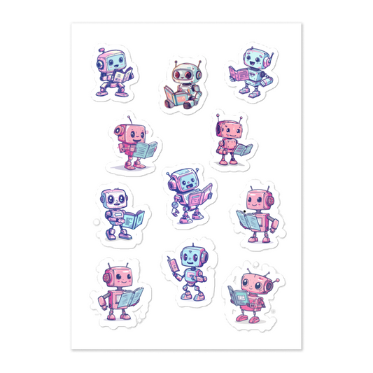 Reading Robot Sticker Sheet