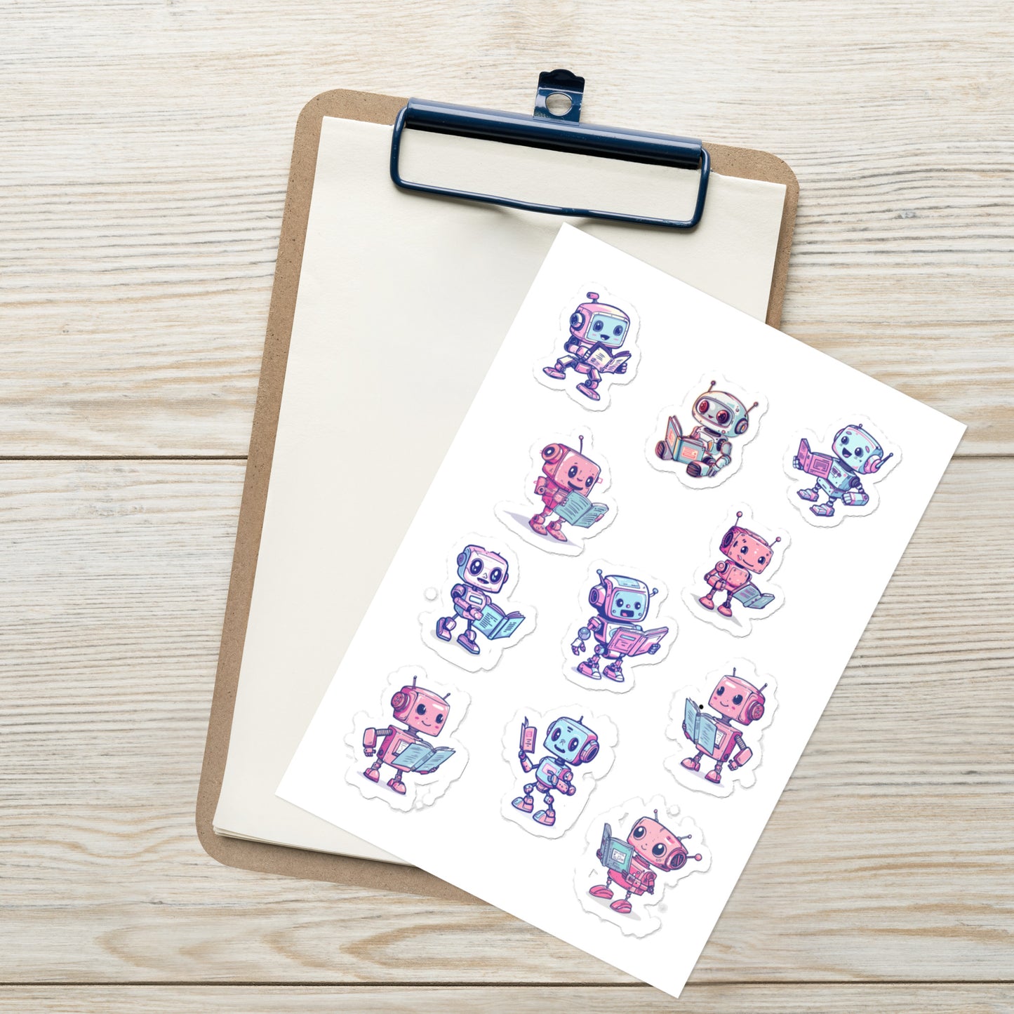 Reading Robot Sticker Sheet